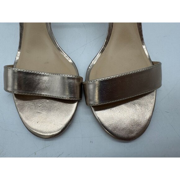 Steven By Steve Madden Vienna Sandals Size 8.5M Metallic Gold Heeled Slingback - Picture 4 of 14